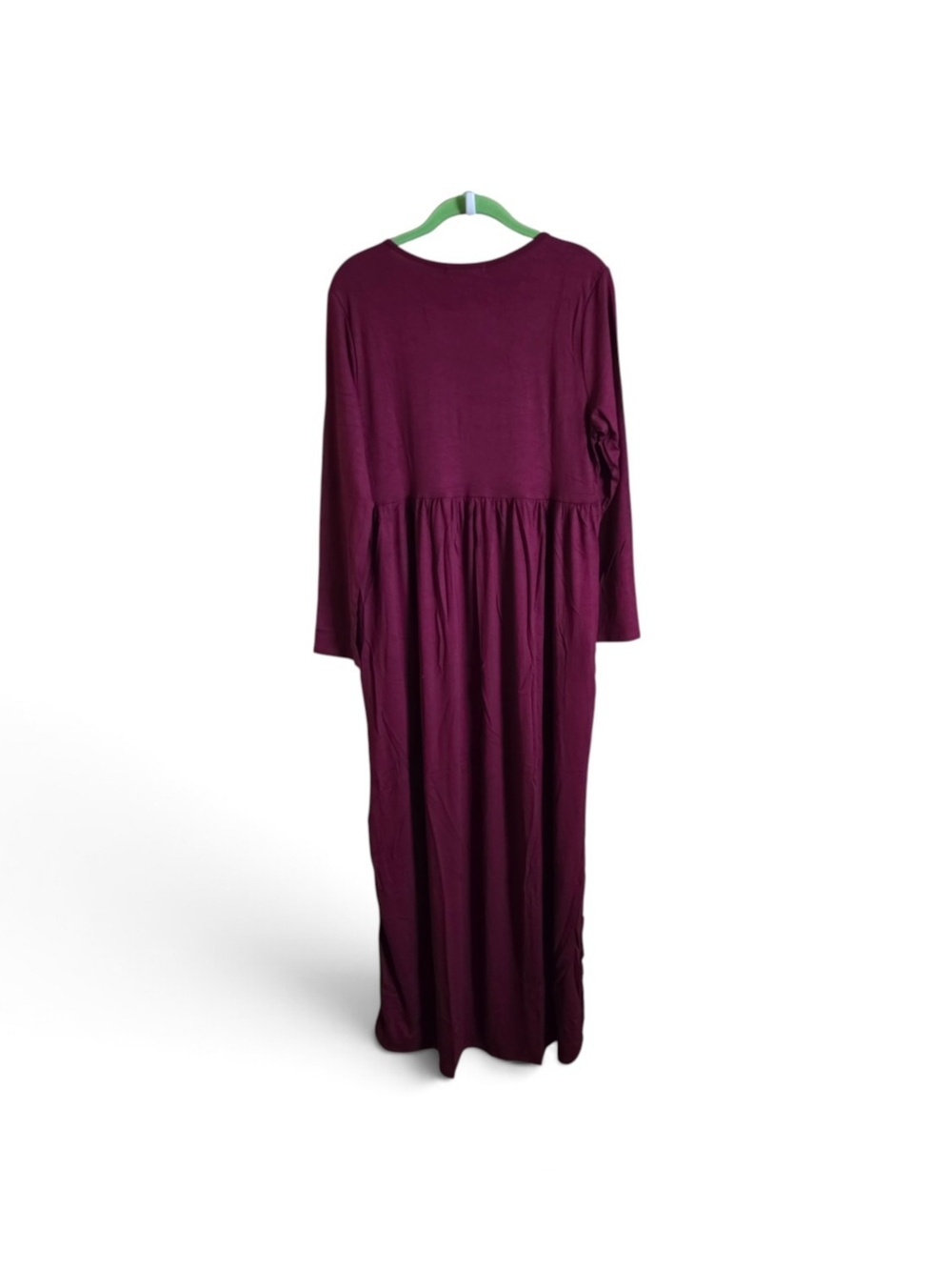 Women’s Long Sleeve Maxi Dress in Burgundy - Picture 5 of 5